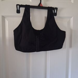 Fruit of the Loom Black Athletic Bra with Front Closure